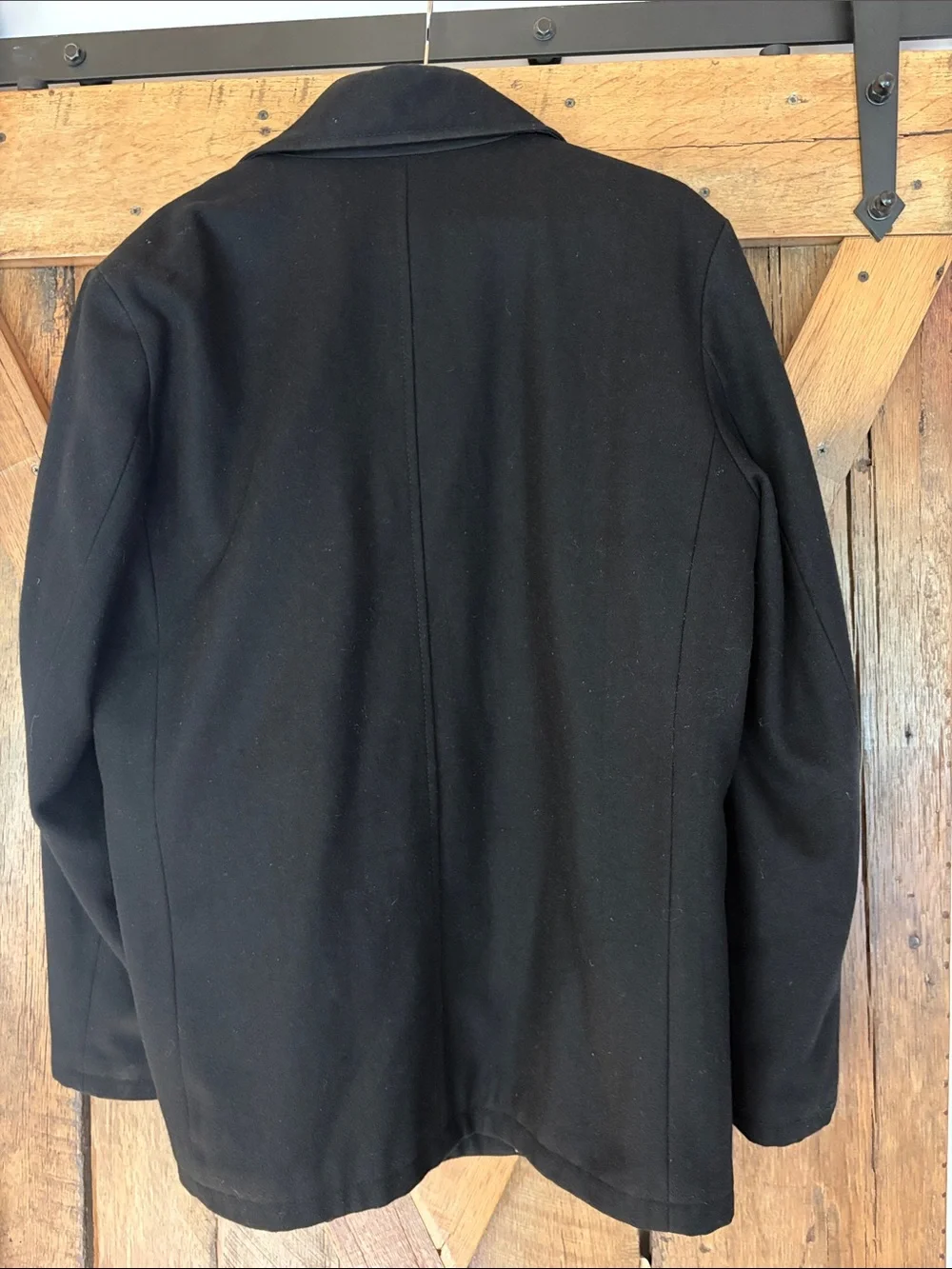 Kenneth Cole Reaction Men’s Size Large Black Pea Coat - Picture 4 of 8